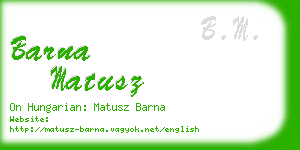 barna matusz business card